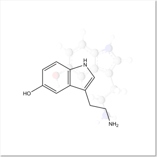 Serotonin Molecule Posters and Art